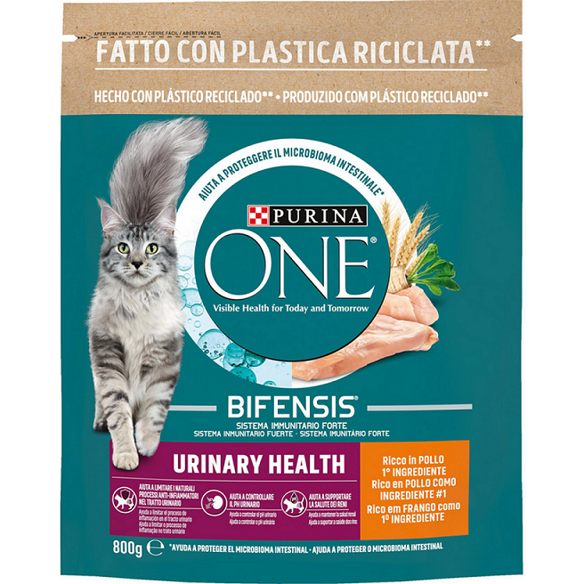 PURINA ONE CAT ADULT URINARY HEALT POLLO & FRUMENTO BUSTA 800GR