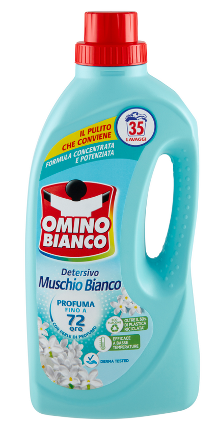 Omino Bianco Detersivo Lavatrice Liquido Muschio Bianco 35 Lavaggi 1400 ml